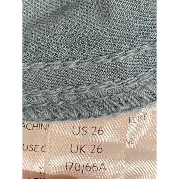 Anthropologie Wanderer Pants Womens 26 Blue Green Zebra Linen Crop High Rise - Picture 15 of 15